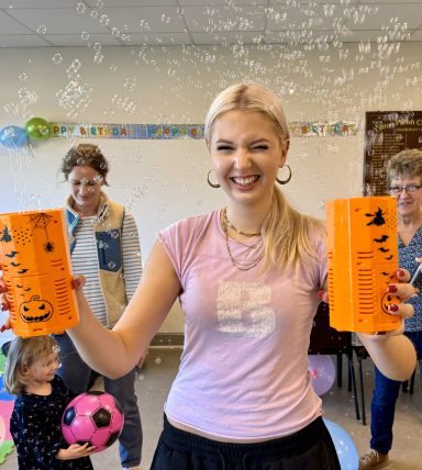 Bubbles at kids' parties is a must